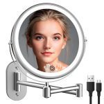 آینه و رینگ لایت آرایشی 8 اینچی Famihomii لمسی و شارژی - تصویر 9