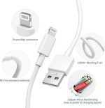 کابل  Lightning و شارژ آیفون USB کابل ۲ متری ۵ ولت ۲.۱ آمپر - تصویر 5