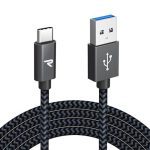کابلUSB Type-C به USB-C برند RAMPOW سریع USB 3.0 با سرعت 3 آمپر و QC 3.0 , خاکستری فضایی
