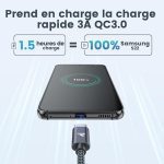 کابلUSB Type-C به USB-C برند RAMPOW سریع USB 3.0 با سرعت 3 آمپر و QC 3.0 , خاکستری فضایی - تصویر 3