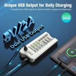 شارژر باتری ۸ بای ارتقا یافته EBL با ۲ پورت USB برای باتری‌های قابل شارژ AA AAA Ni-MH Ni-CD (808U) - Image 8