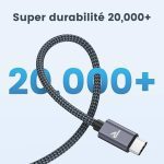 کابلUSB Type-C به USB-C برند RAMPOW سریع USB 3.0 با سرعت 3 آمپر و QC 3.0 , خاکستری فضایی - تصویر 6