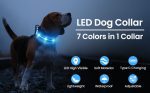 قلاده سگ قابل شارژ درخشان  RGB تغییر رنگ با 8 حالت نور - تصویر 7