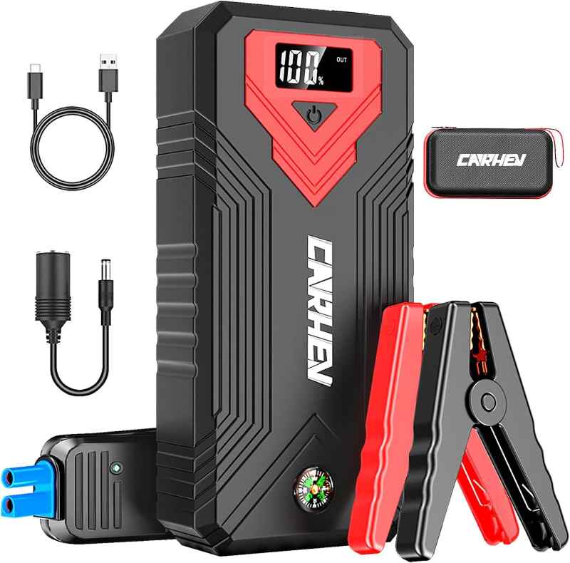 1 جامپر استارتر و پاور بانک 24000 میلی آمپر مدل 3000A Jump Starter برند CARHEV - تصویر 1