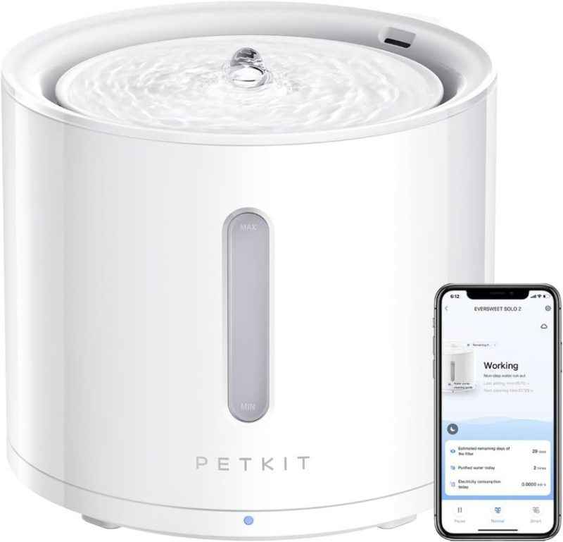 آبخوری هوشمند گربه و سگ PETKIT Solo 2 | پمپ بی‌سیم فوق‌بی‌صدا، ۲ لیتری، کنترل با اپلیکیشن، ۳ حالت کاری - تصویر 10