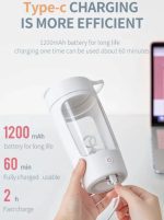 شیکر ورزشی شارژی 650 میلی لیتر EQURA مدل E-001-3 - تصویر 9