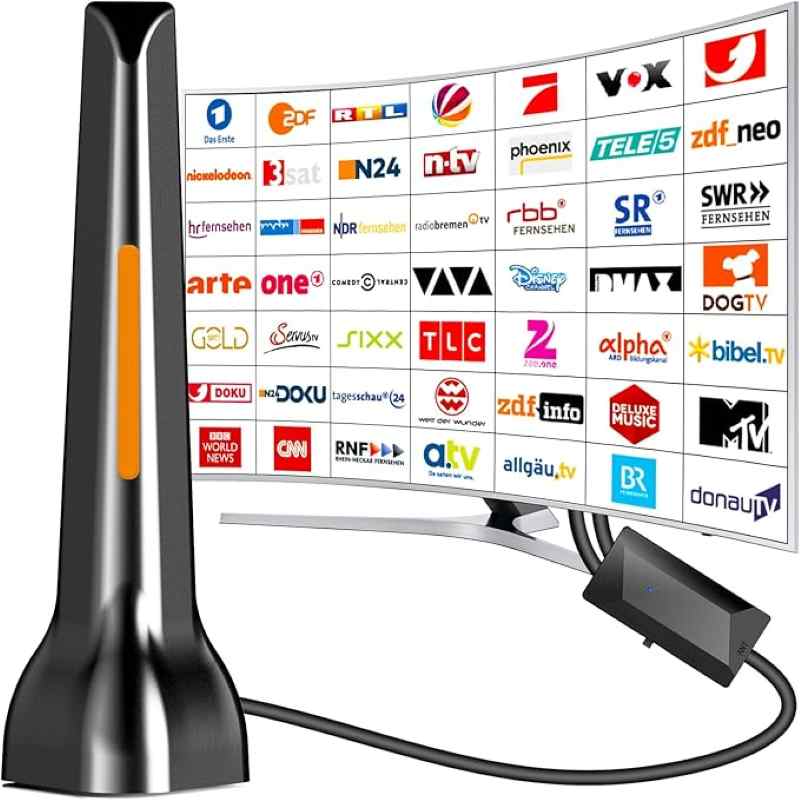 12-3 آنتن DVB T2، آنتن داخلی آنتنهای DVB-T و DVB-T2 با تقویتکننده 4K 1080p - Image 1