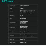 ماشین اصلاح موی سر و صورت شارژی وی جی ار مدل V-640 s3 مجموعه 3 عددی - Image 9
