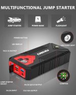 جامپر استارتر و پاور بانک 24000 میلی آمپر مدل 3000A Jump Starter برند CARHEV - تصویر 6