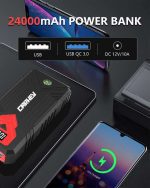 جامپر استارتر و پاور بانک 24000 میلی آمپر مدل 3000A Jump Starter برند CARHEV - تصویر 4