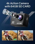 دوربین ورزشی اکشن TIMNUT با کیفیت 4K با سرعت 60 فریم بر ثانیه ضد آب 40 متری زیر آب - تصویر 2