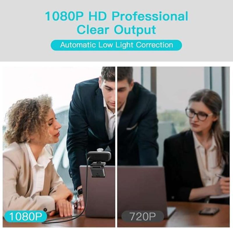 وب کم USB Tomorsi با میکروفون دوگانه، وب کم HD 1080P - Image 5
