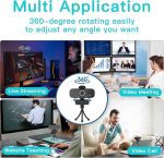 وب کم USB Tomorsi با میکروفون دوگانه، وب کم HD 1080P - Image 7