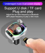 فرستنده بلوتوثی خودرو FM   با چراغ RGB و شارژ سریع QC3.0 - تصویر 3