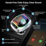 فرستنده بلوتوثی خودرو FM   با چراغ RGB و شارژ سریع QC3.0 - تصویر 6