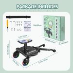 اسکیت دنباله کالسکه کودک با چرخ‌های چشمک‌زن LED - تصویر 2