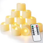 شمع‌ LED بدون شعله تایمردار ۱۲ عددی Homemory کنترل از راه دور
