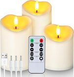 شمع‌ LED بدون شعله سه تایی قابل شارژ Homemory