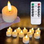 شمع‌های LED باتری‌دار با ریموت کنترل پک 12 عددی مدل zdtykcl-ty