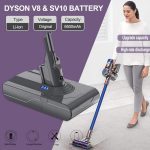 باتری جارو شارژی دایسون Dyson برند LONG FIT مدل V8 ، ۶۵۰۰ میلی‌آمپر ساعت 21.6V - تصویر 6