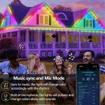 ریسه LED  با کنترل صوتی فضای باز ۶۵.۶ فوتی ضد آب برند HTTPSMP - تصویر 5