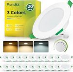 بسته 20 تایی چراغ‌های سقفی توکار LED باتری خور برند Fondiiz دارای سه حالت نوردهی