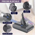 باتری جارو شارژی دایسون Dyson برند LONG FIT مدل V8 ، ۶۵۰۰ میلی‌آمپر ساعت 21.6V - تصویر 3