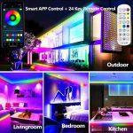 ریسه LED  با کنترل صوتی فضای باز ۶۵.۶ فوتی ضد آب برند HTTPSMP - تصویر 4
