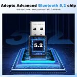 دانگل بلوتوث ۵.۲، آداپتور بلوتوث نوع C با تأخیر کم Aptx - تصویر 3