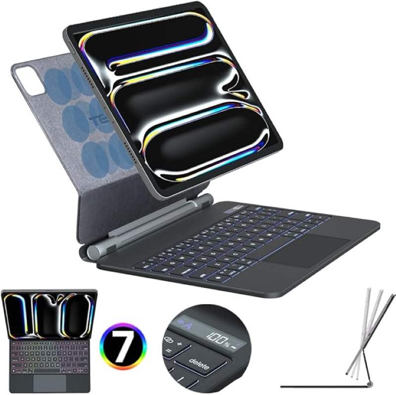 61d+lmpmN4L._AC_SX679_ کیف کیبورد TECHGEAR برای اپل آیپد پرو 11 اینچ با کیبورد QWERTY بلوتوث - Image 1