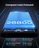 پاور بانک  Riapow 26800mAh , شارژر سریع 3.0A USB C - Image 6