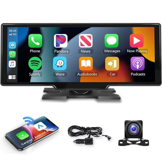 1 مانیتور 10.26 اینچ و دوربین ثبت وقایع خودرو وایرلس CarPlay و Android Auto | هوشمند، مدرن مدل RC29 - تصویر 1