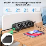 چندراهی برق HITRENDS  مدل ZN-OG4A-K رومیزی 8 کاره با پورت‌های USB