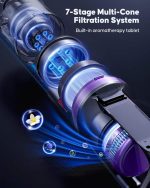 جارو شارژی عصاییPowerffy  مدل Knight 10 همراه فیلتر هپا - تصویر 6