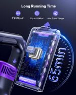 جارو شارژی عصاییPowerffy  مدل Knight 10 همراه فیلتر هپا - تصویر 5
