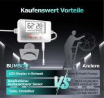 تهویه و هواکش دارای سنسور دما و رطوبت BUMSOU مدل  P117 سایز 100 میلی‌متری - تصویر 3