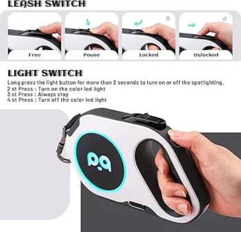 قلاده سگ چراغدار ۵ متری برند Kyoikupets چراغ LED قابل شارژ USB - تصویر 7