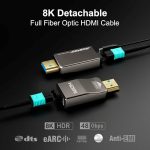 کابل فیبر نوری 8K  برند RUIPRO مدل HDMI 2.1 قابل جدا شدن سرعت 48 گیگابیت بر ثانیه 15 متر - Image 9