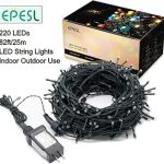 چراغ‌ ریسه ای 220 LED برند EPESL  طول 25 متر حافظه، 8 حالت اتصال از ابتدا تا انتها