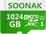 کارت حافظه یک ترابایت میکرو SOONAK با سرعت بالا کلاس 10، ظرفیت‌های 1024 گیگابایت به همراه آداپتور SD