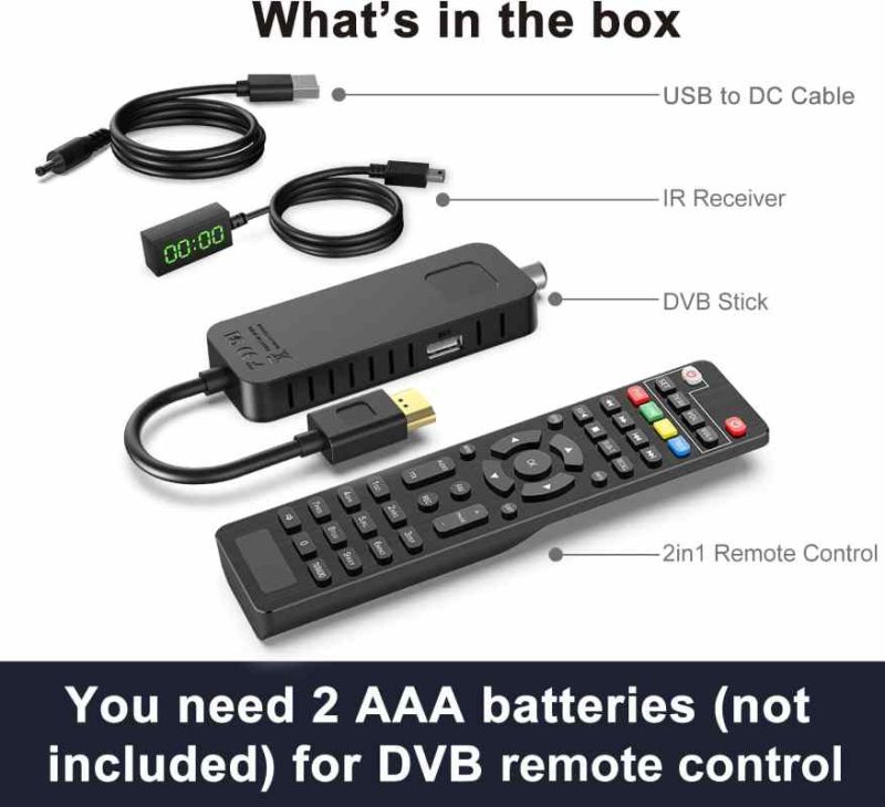 گیرنده دیجیتال تلویزیون برند Dcolor 2024 – گیرنده DVB-T2 HDMI TV Stick، صدای دالبی HD 1080P H265 HEVC Main 10 Bit، پشتیبانی از USB WiFi/PVR - تصویر 4