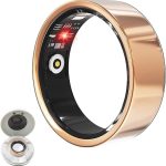 حلقه هوشمند LONGLU ردیاب تناسب اندام با ضربان قلب/فشار خون/اکسیژن خون/خواب/ورزش/ضد آب IP68، (طلایی، 9)