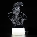 چراغ خواب سه بعدی LED طرح مرد عنکبوتی USB + کنترل RGB - تصویر 6