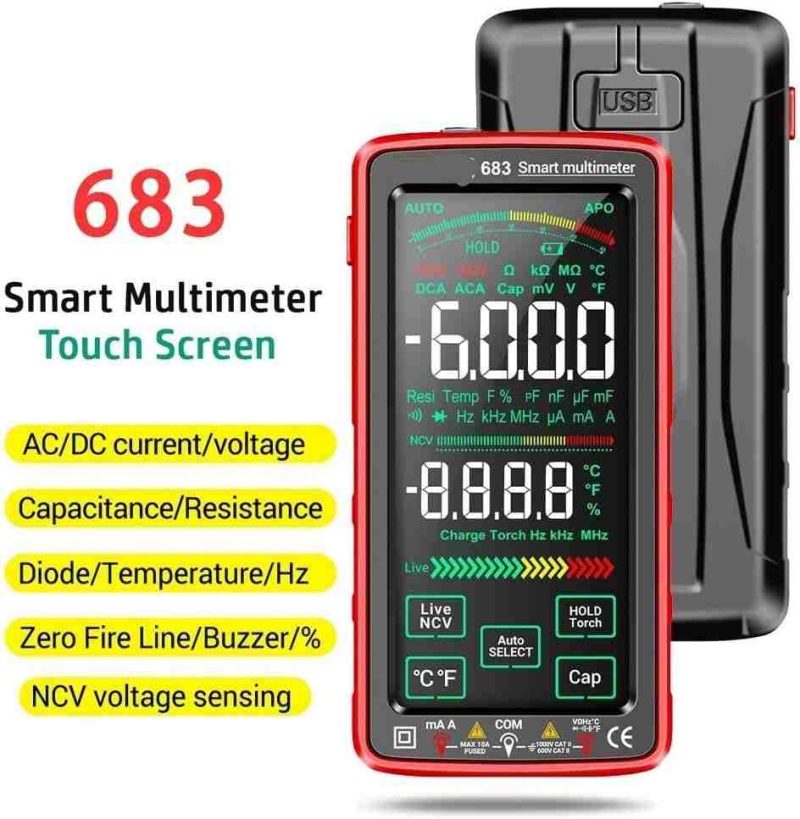 مولتی متر هوشمند لمسی 683 مدل High End Touch با قابلیت اندازه گیری 6000 شمارش - تصویر 7