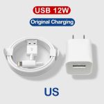 شارژر آیفون ۱۲ واتی همراه با کابل 1 متری USB به لایتینگ - تصویر 2