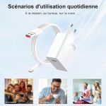 شارژر دیواری سریع ۱۲۰ واتی هایپرشارژر و کابل ۲ متری تایپ سی - تصویر 3