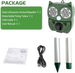دفع کننده حیوانات اولتراسونیک HULAXILOTI مدل MDJ543A دارای سنسور PIR ضد آب و انرژی خورشیدی
