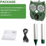 دفع کننده حیوانات اولتراسونیک HULAXILOTI مدل MDJ543A دارای سنسور PIR ضد آب و انرژی خورشیدی