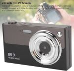 دوربین دیجیتال 4K و 48 مگاپیکسلی، دوربین فیلمبرداری با فوکوس خودکار تطبیقی ​​​​AF با بزرگنمایی دیجیتال 16 برابر، صفحه نمایش 2.8 اینچی، حافظه داخلی 32 گیگابایت، باتری 1000 میلی آمپر ساعتی (خاکستری مشکی)