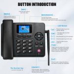 تلفن بی‌سیم ثابت Lychee 2،3،4G   دو سیم‌کارت، وای‌فای   چندزبانه، صفحه نمایش رنگی بزرگ با نور پس‌زمینه   آنتن جداشونده   تلفن رومیزی برای - تصویر 2